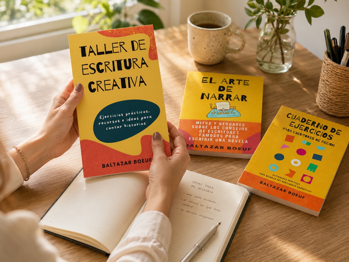 Lectura del Taller de escritura creativa junto a un cuaderno abierto